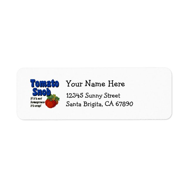 Tomato Snob Custom Address Labels (Front)