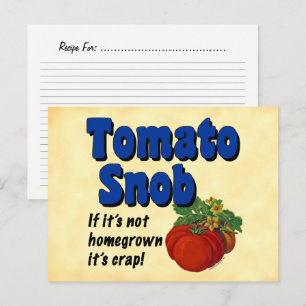 Tomato Snob Custom Recipe Card