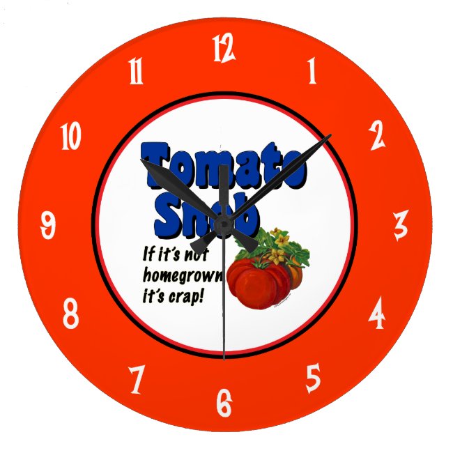 Tomato Snob Saying with Numbers Wall Clock