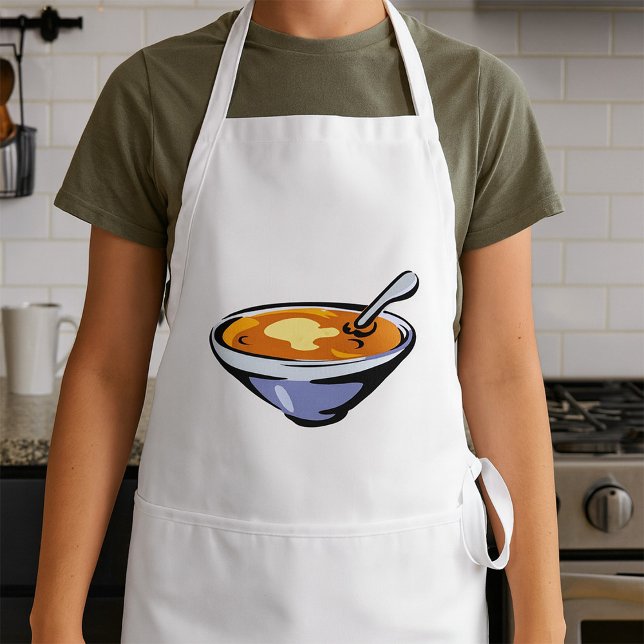 Tomato Soup Bowl with Spoon Adult Apron (Creator Uploaded)