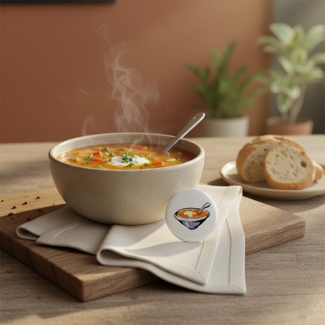 Tomato Soup Bowl with Spoon Button (Creator Uploaded)