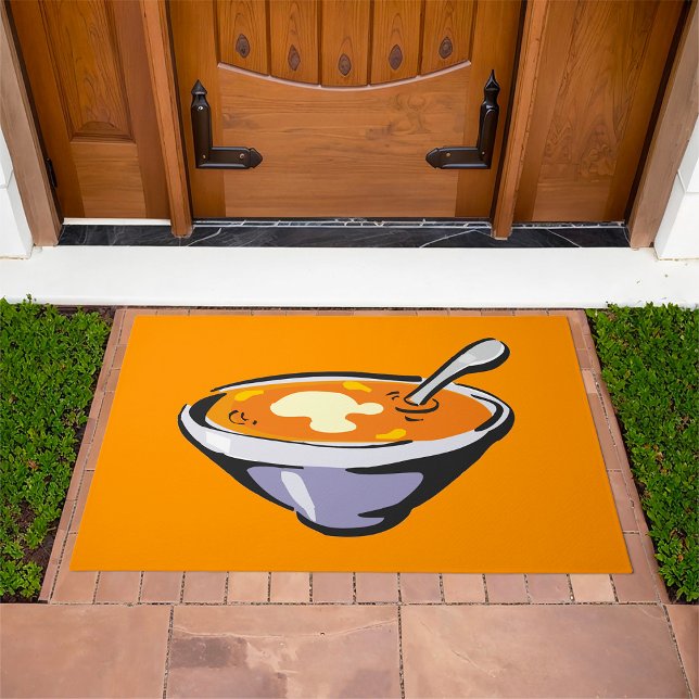 Tomato Soup Bowl with Spoon Doormat (Creator Uploaded)