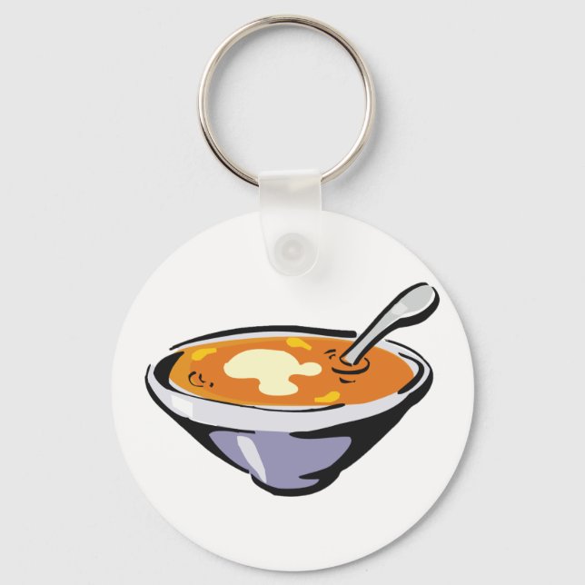 Tomato Soup Bowl with Spoon Keychain (Front)