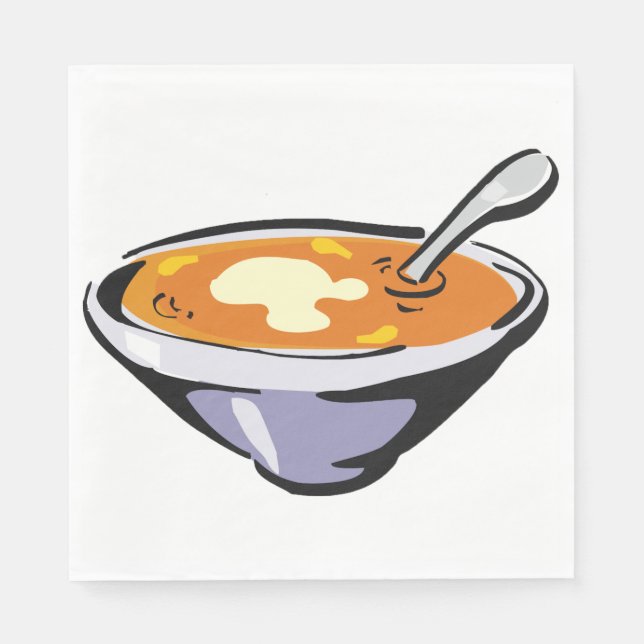 Tomato Soup Bowl with Spoon Paper Napkins (Front)