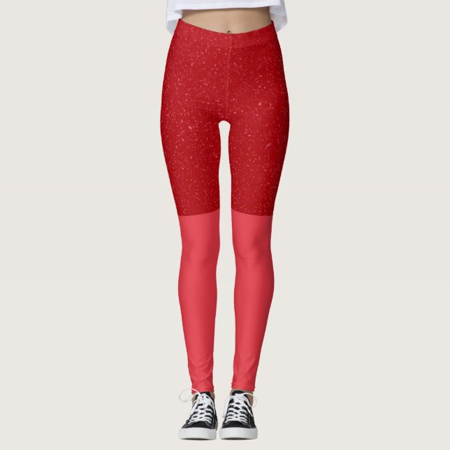 Tomato Speckle Top Panel Leggings – Customizable (Front)