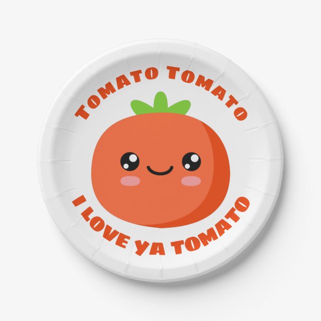Tomato Tomato I love ya Tomato Paper Plates (Front)