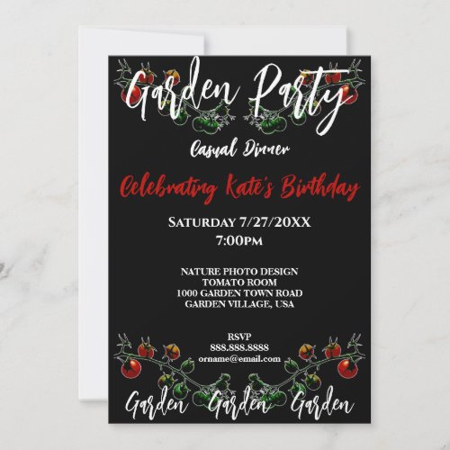 TOMATO VINE PHOTO GARDEN PARTY INVITATION