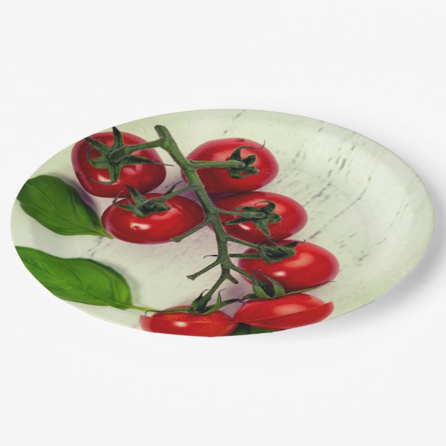Tomato Vines Paper Plates (Angled)