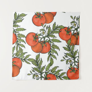 Tomato Vintage: Farm Market Illustration. Tapestry