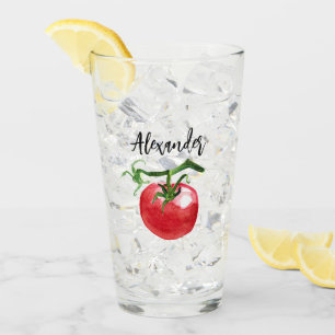 Tomato Watercolor Art Glass