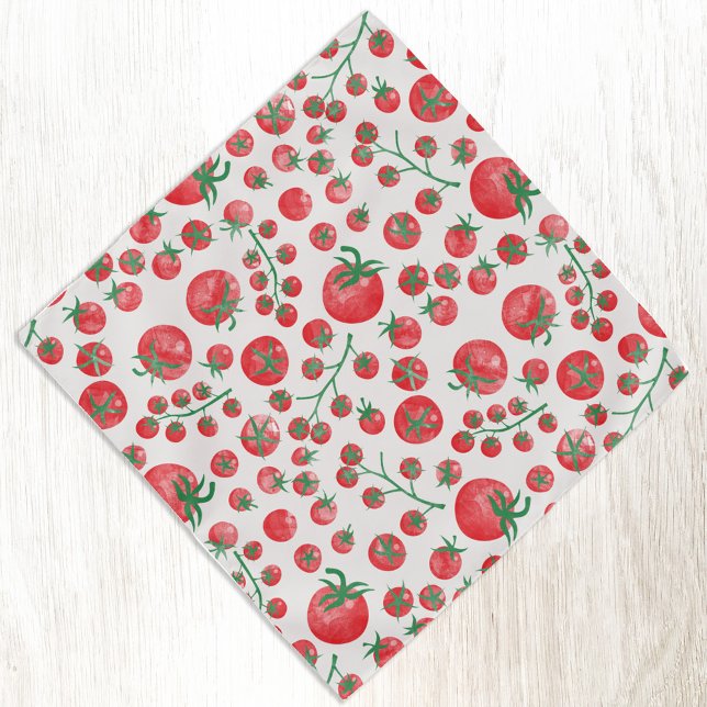Tomato Watercolor Bandana (Fun watercolor tomato pattern bandana)