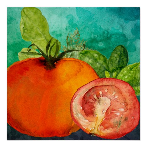 Tomato watercolor by ozias poster