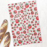 Tomato Watercolor Kitchen Towel<br><div class="desc">Fun watercolor tomatoes on the vine for foodies,  cooks,  chefs,  gardeners and grocers.  Fresh Mediterranean summer pattern to brighten up your day.  Original art by Nic Squirrell.</div>