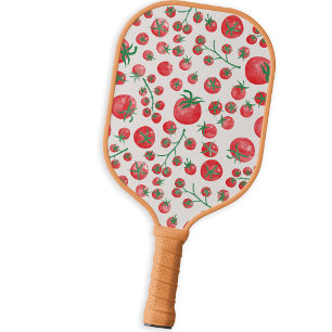 Tomato Watercolor Mediterranean Pattern Pickleball Paddle