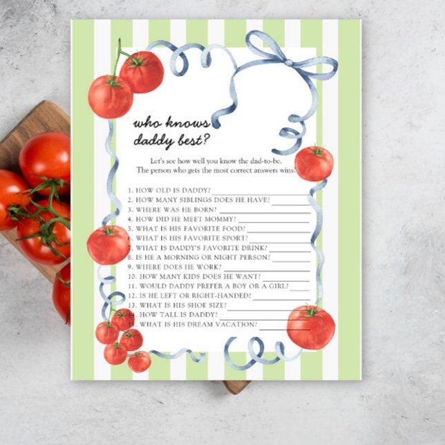 Tomato - Who knows daddy best game (Creator Uploaded)