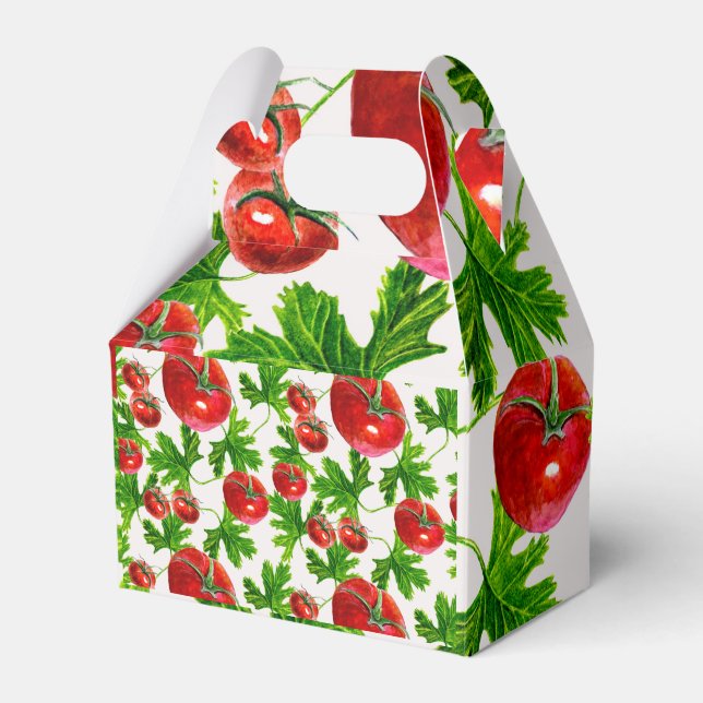 Tomato with Leaves Pattern Favor Boxes (Front Side)