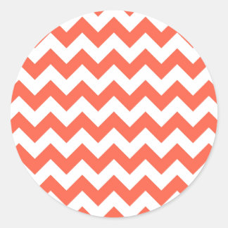 Tomato Zigzag Classic Round Sticker