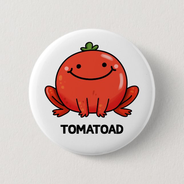 Tomatoad Funny Tomato Toad Pun  Button (Front)