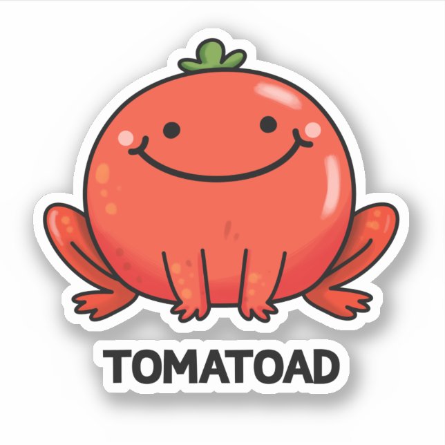 Tomatoad Funny Tomato Toad Pun  Sticker (Front)