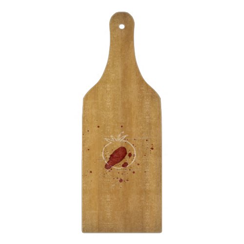 Tomatocide Chalk Outline Blood Spatter Crime Scene Cutting Board