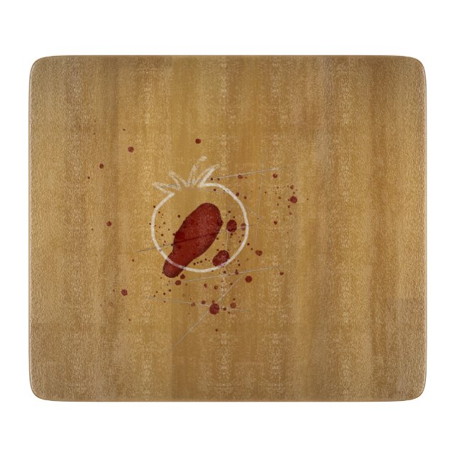 Tomatocide Chalk Outline Blood Spatter Crime Scene Cutting Board (Front)