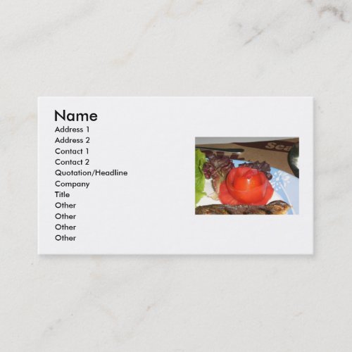 Tomatoe shaped into Rose flower Business Card