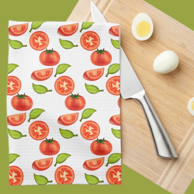 Tomatoes And Oregano Leafs Kitchen Towel (Creator Uploaded)