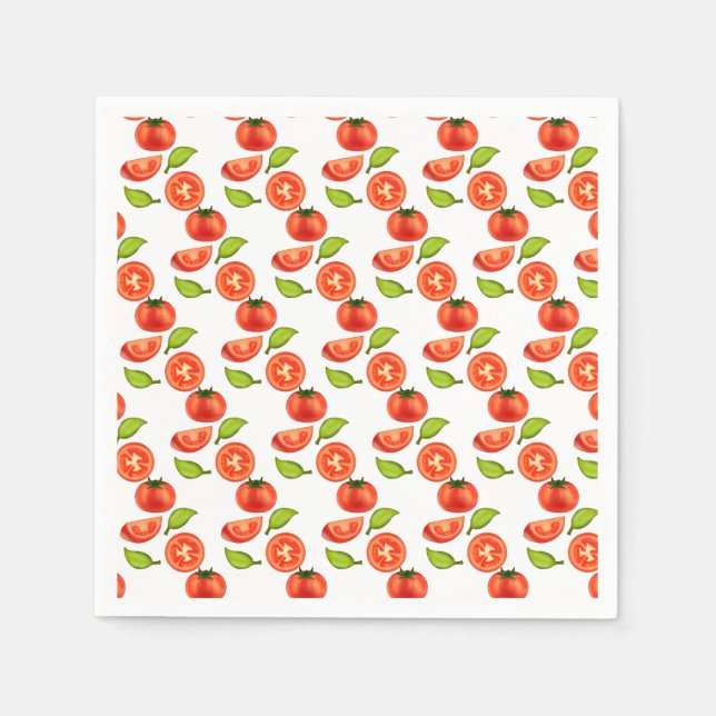 Tomatoes And Oregano Leafs Napkins (Front)