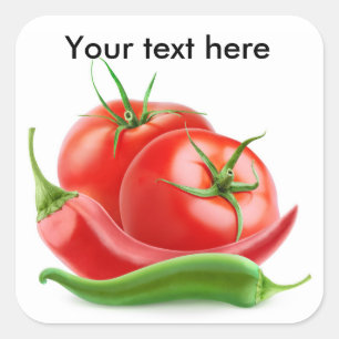 Tomatoes and peppers square sticker