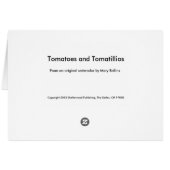 Tomatoes and Tomatillios Cards (Back Horizontal)