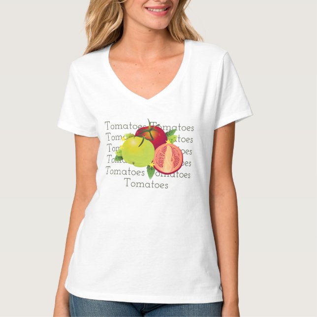 Tomatoes Botanical Vegetable Floral Fruit Garden T-Shirt (Front)