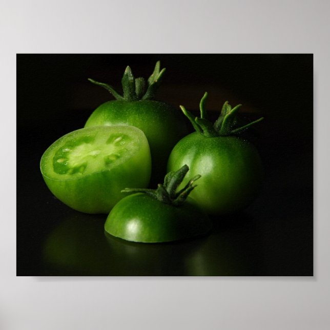Tomatoes Green Still Life Poster (Front)