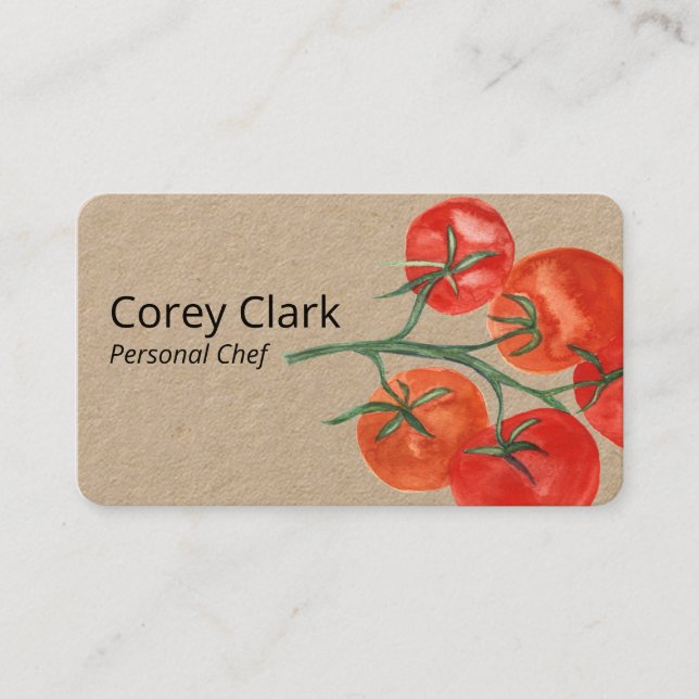 Tomatoes Healthy Personal Chef Nutritionist Modern Business Card (Front)