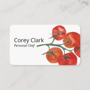 Tomatoes Healthy Personal Chef Nutritionist Modern Business Card