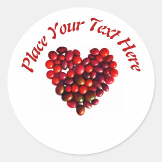 Tomatoes Heart Classic Round Sticker