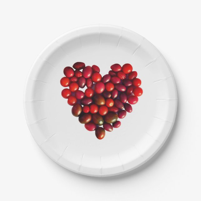 Tomatoes Heart  Paper Plates (Front)