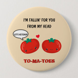 Tomatoes In Love Cute Romantic Valentine's Day Button