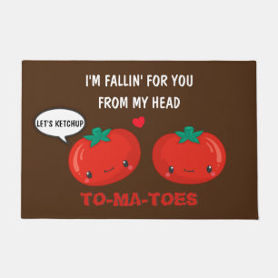 Tomatoes In Love Cute Romantic Valentine's Day Doormat