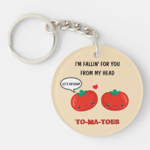 Tomatoes In Love Cute Romantic Valentine's Day Keychain
