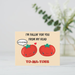 Tomatoes In Love Cute Romantic Valentine's Day Postcard