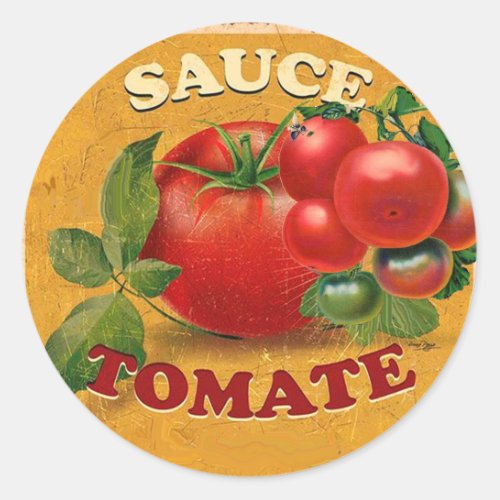 TOMATOES KITCHEN PRESERVES CANNINGS TOMATO SAUCE CLASSIC ROUND STICKER