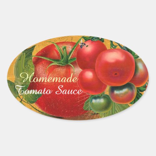 TOMATOES KITCHEN PRESERVES CANNINGS TOMATO SAUCE OVAL STICKER