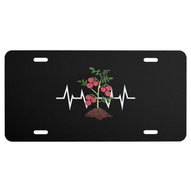 Tomatoes Plant Heartbeat  License Plate (Front)