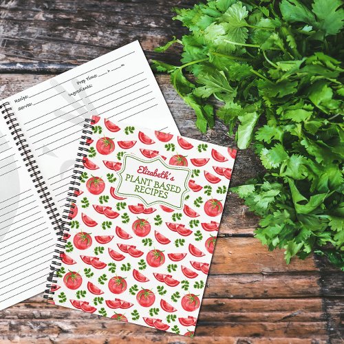 Tomatoes with Cilantro Plant Based Recipes Custom  Notebook