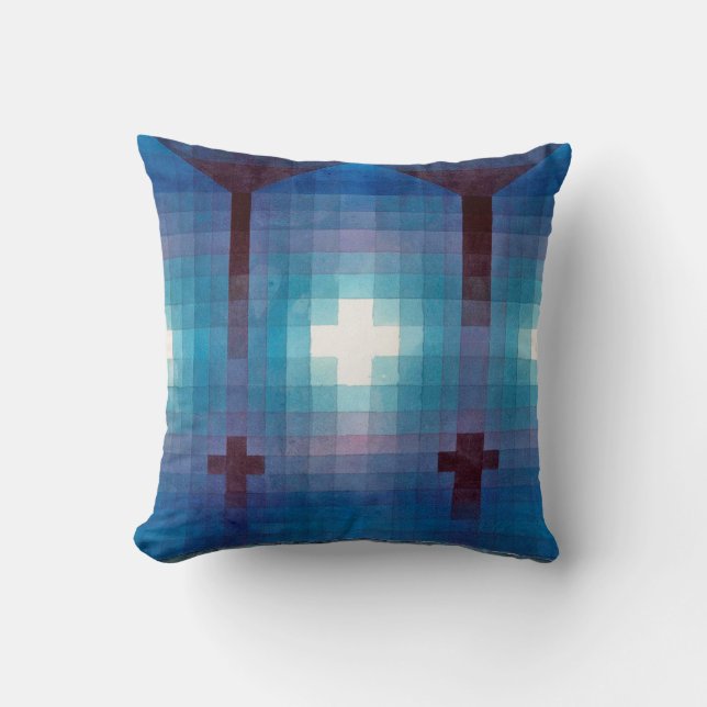 Tomb in Three, Klee Throw Pillow (Front)