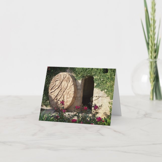 Tomb of Christ Risen Jesus Christian Notecard Art (Front)