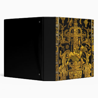 Tomb of Pakal - Gold Palenque Astronaut 3 Ring Binder