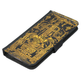 Tomb of Pakal - Gold Palenque Astronaut Samsung Galaxy S5 Wallet Case