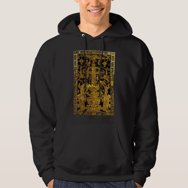 Tomb of Pakal - Golden Palenque Astronaut  Hoodie (Front)
