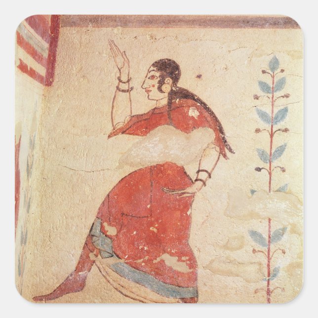Tomb of the acrobats, detail of a dancer square sticker (Front)